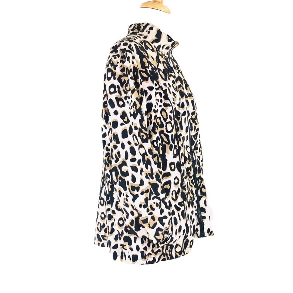 Chicos Zenergy Fully Reversible Jacket Black one side & Animal Print Sz One - Picture 8 of 13